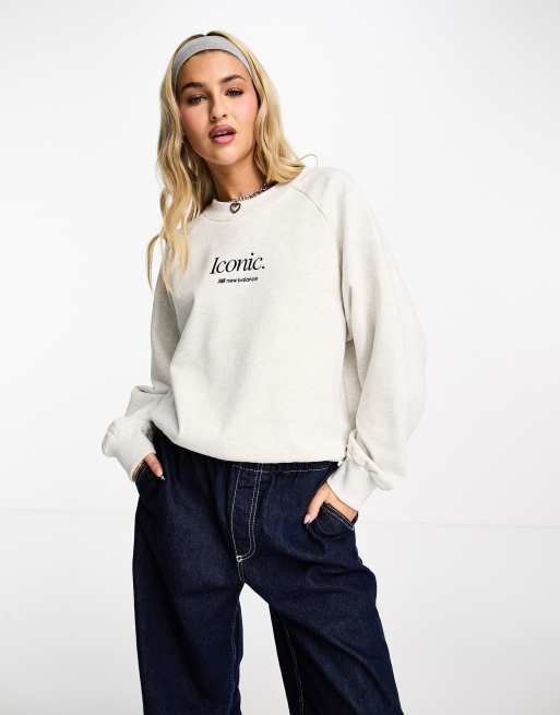 New Balance Iconic sweatshirt in grey | ASOS