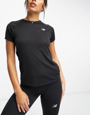 New Balance - Impact Run - Kurzärmliges T-Shirt in Schwarz-Black