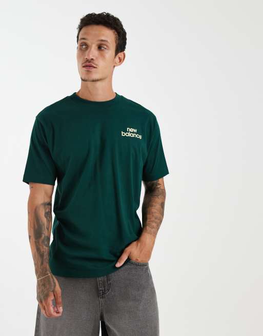 New Balance – Intelligent – Mörkgrön t-shirt med tryck, 4 av 5