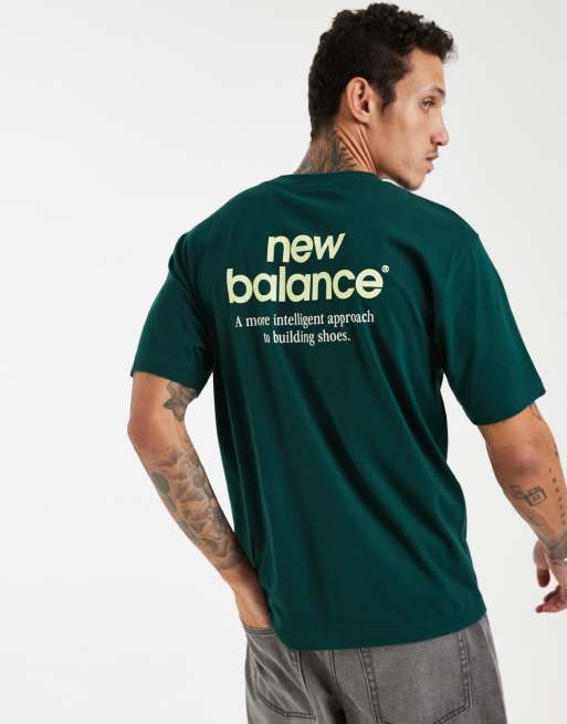 New Balance – Intelligent – Mörkgrön t-shirt med tryck, 5 av 5
