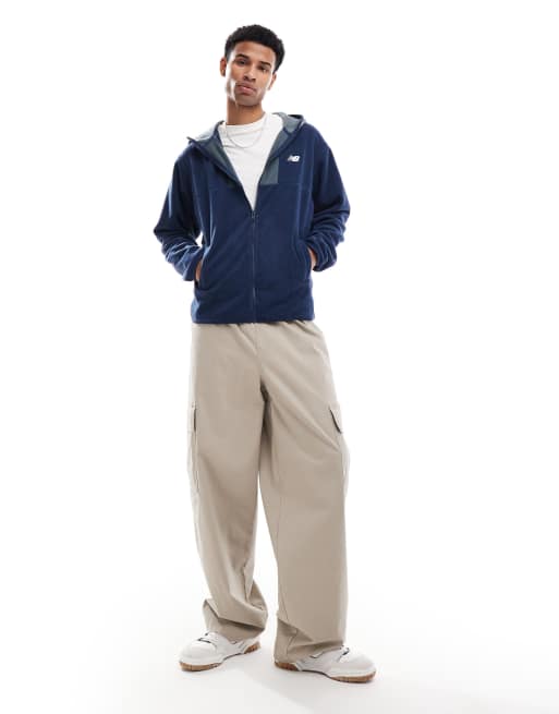 New Balance - Jack van polar fleece met capuchon in blauw, 3 van 4