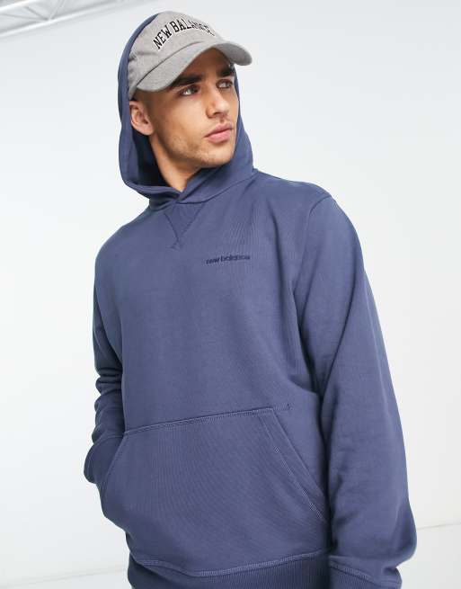 New Balance – Kapuzenpullover in verwaschenem Blau mit Logo