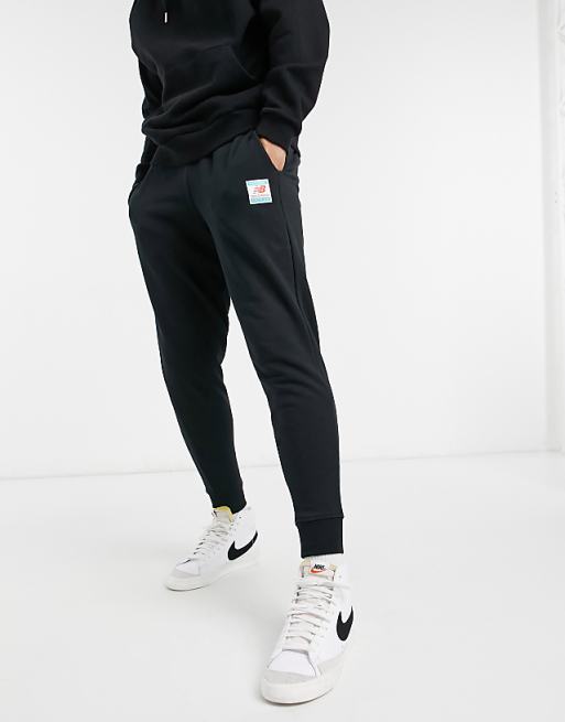 New Balance label logo jogger in washed black New Balance label logo jogger in washed black