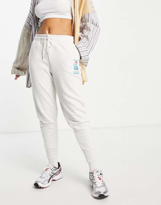 New Balance label logo sweatpants in gray | ASOS