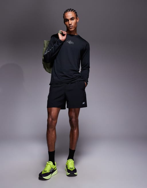 New Balance – Langärmliges Lauf-Shirt aus reflektierendem Polyester in Schwarz, 2 von 5
