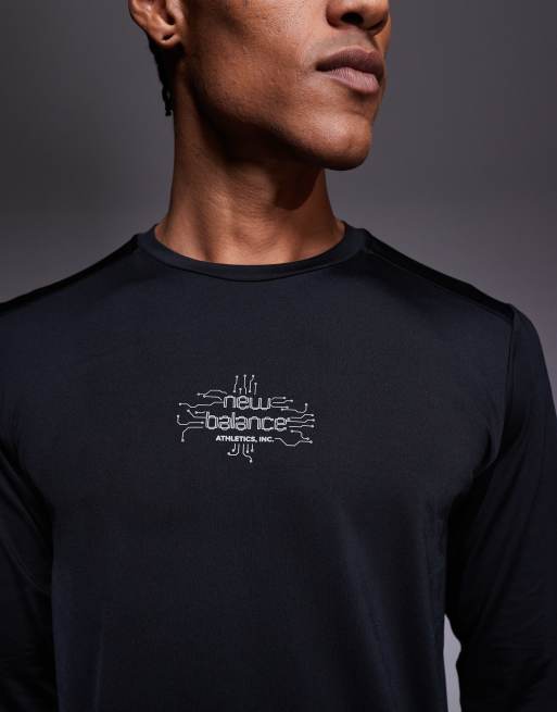 New Balance – Langärmliges Lauf-Shirt aus reflektierendem Polyester in Schwarz, 5 von 5