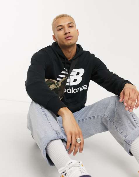 New Balance large logo hoodie in black - view 1