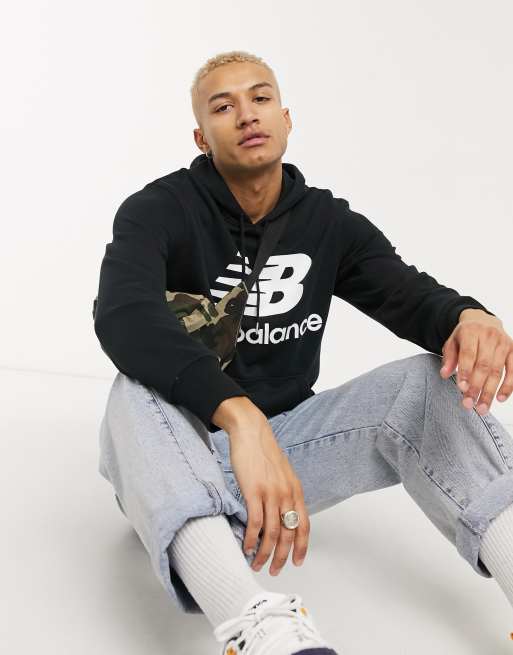 New Balance large logo hoodie in black | ASOS