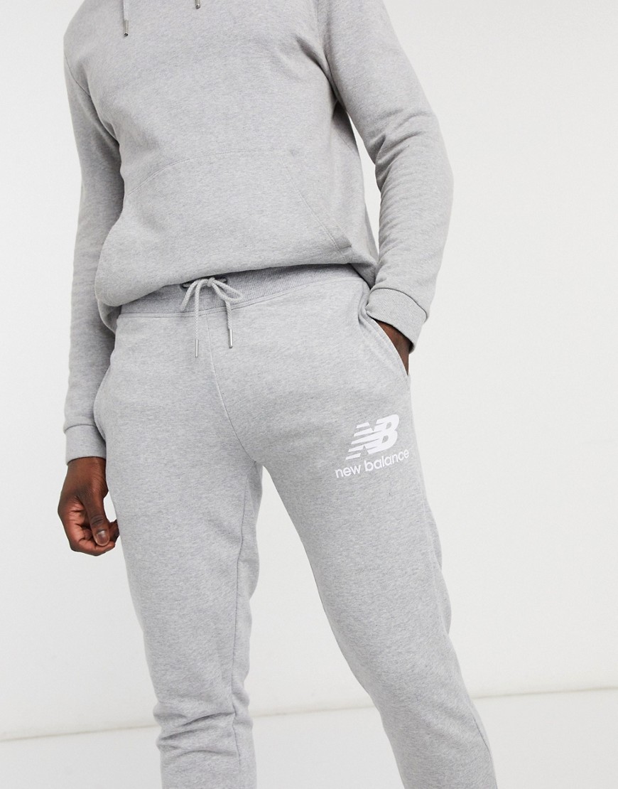 New Balance large logo sweatpants in gray-Grey