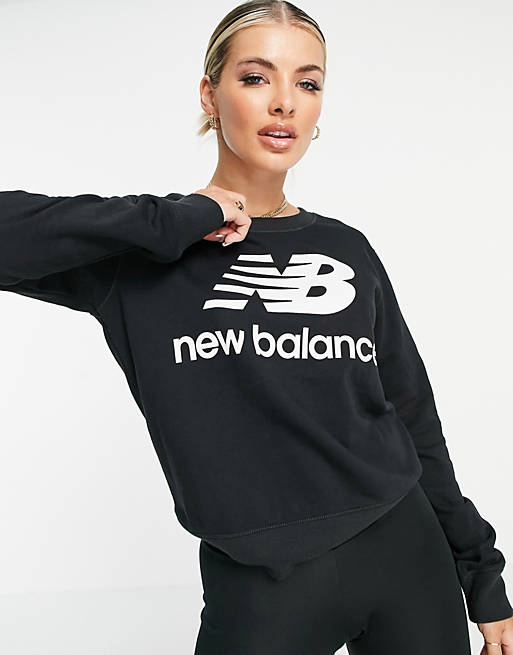 New Balance large logo sweatshirt in black