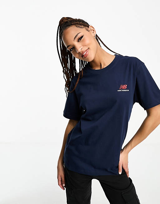 New left logo T-shirt in navy | ASOS