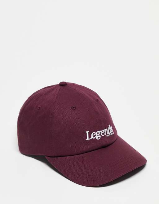 new balance legends cap in off burgundy