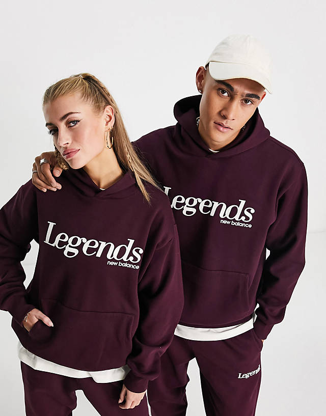 New Balance - legends hoodie in burgundy