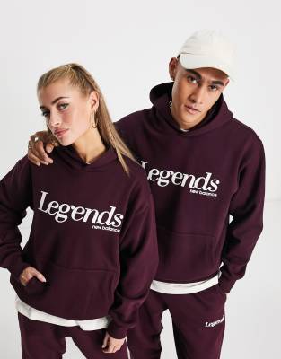 New Balance Legends hoodie in burgundy - ASOS Price Checker