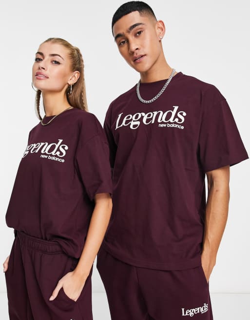 New Balance - Legends - T-shirt i bordeaux