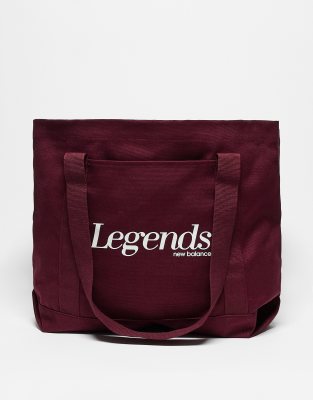 new balance legends tote bag in burgundy