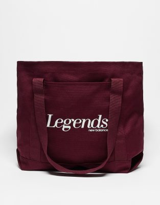 New Balance legends tote bag in burgundy - ASOS Price Checker