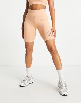 New Balance - Legging-Shorts in Staubkoralle mit „Life in Balance"-Print-Rosa