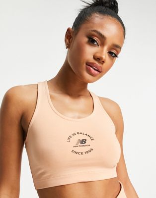 New Balance life in balance bralette in dusty coral
