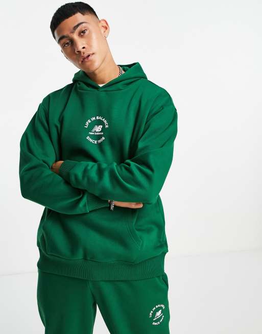 New balance hoodie green sale