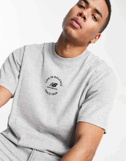 New Balance life in balance oversized t shirt in grey