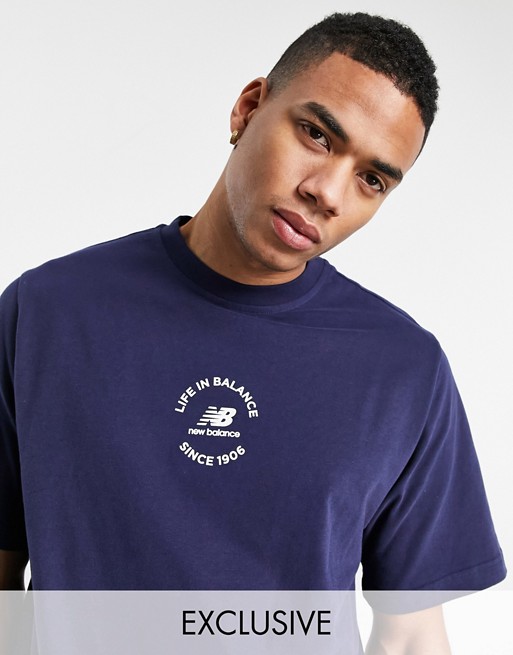 New Balance life in balance oversized t-shirt in navy