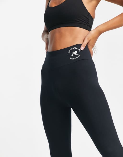 New Balance life in balance stirrup leggings in black, 3 of 4