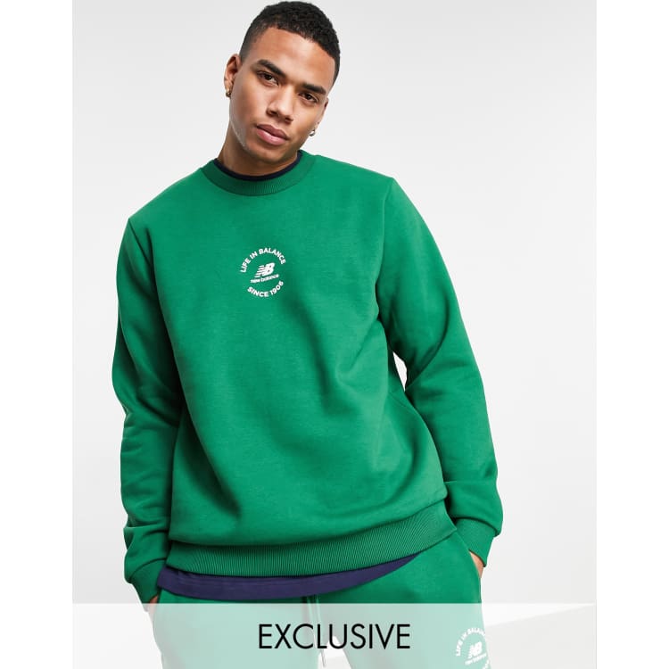 New Balance Sweatshirt Green | vlr.eng.br