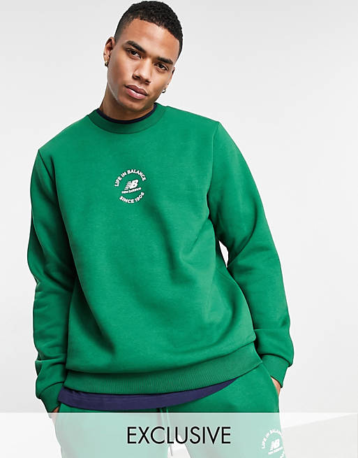 New Balance life in balance sweatshirt in green - exclusive to ASOS | ASOS
