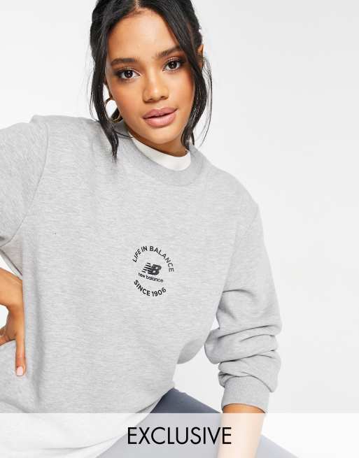 New Balance life in balance sweatshirt in grey exclusive to ASOS