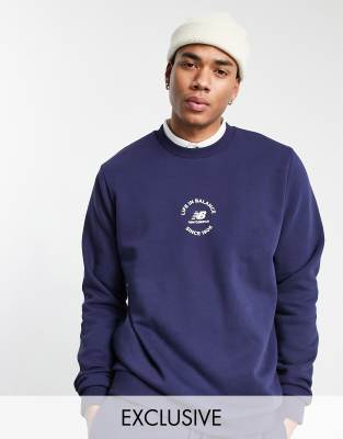 New Balance life in balance sweatshirt in navy - exclusive to ASOS | ASOS