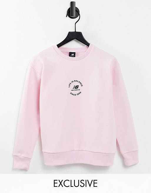 New Balance life in balance sweatshirt in pink - exclusive to ASOS
