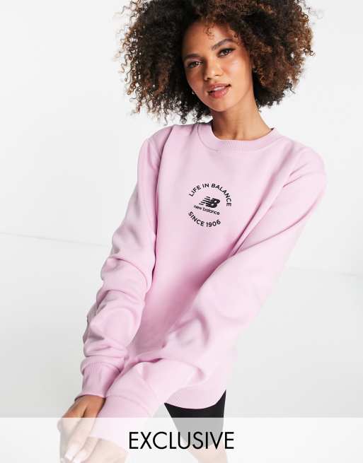 New balance pink sweatshirt best sale