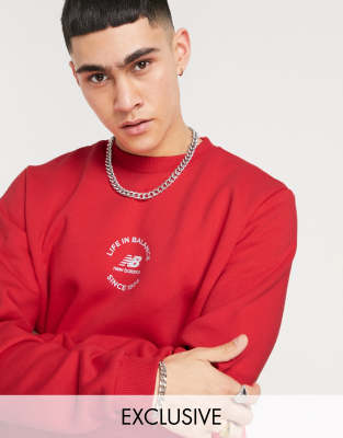 New Balance life in balance sweatshirt in red - exclusive to ASOS