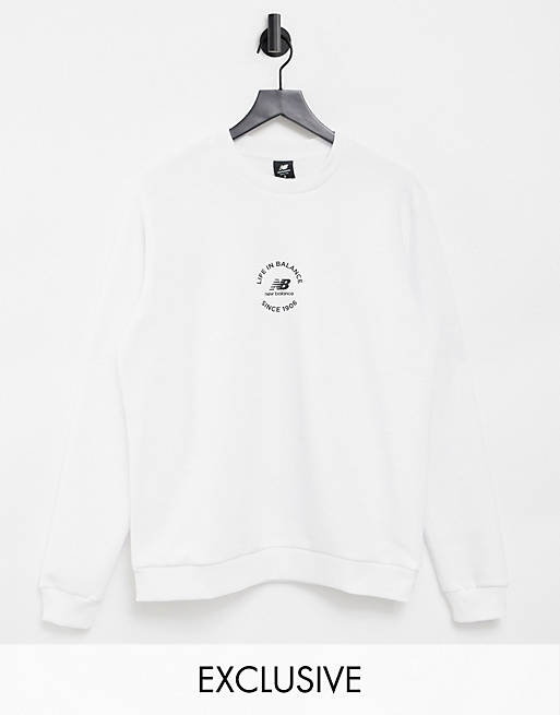 New Balance life in balance sweatshirt in white - exclusive to ASOS