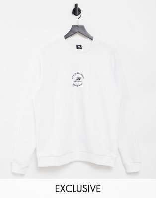 New Balance Life In Balance Sweatshirt In White - Exclusive To Asos