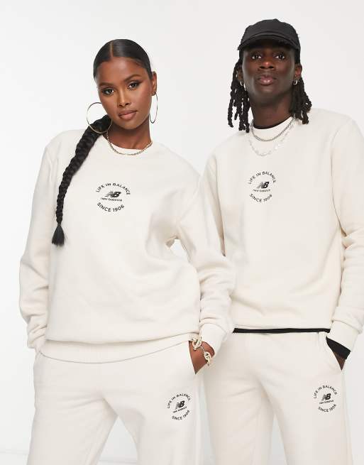 New Balance - Life in Balance - Uniseks sweatshirt in ecru, 4 van 4