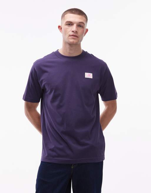 New Balance - Lilla T-shirt med vævet mærke, 3 af 5
