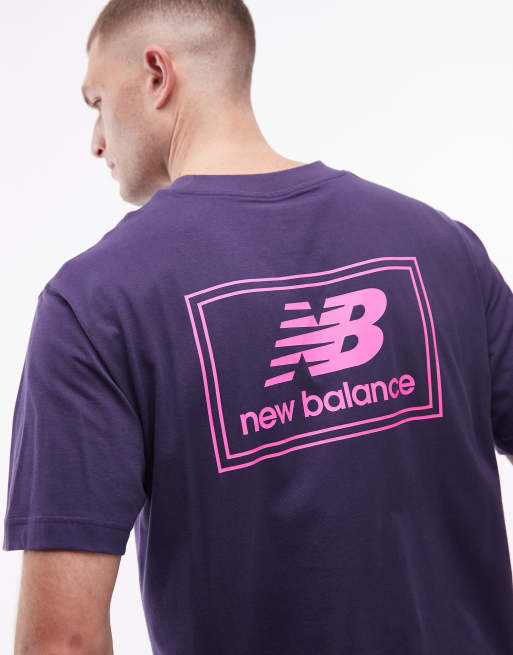 New Balance - Lilla T-shirt med vævet mærke, 5 af 5