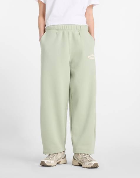 New Balance - Linear Heritage - Broek van fleece met barrelpijpen in lichtgroen - view 1