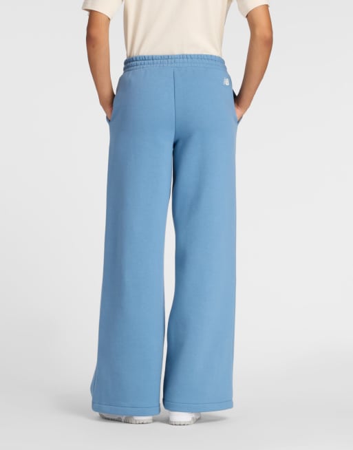 New Balance – Linear Heritage – Fleece-Hose in Blau mit weitem Bein, 4 von 4