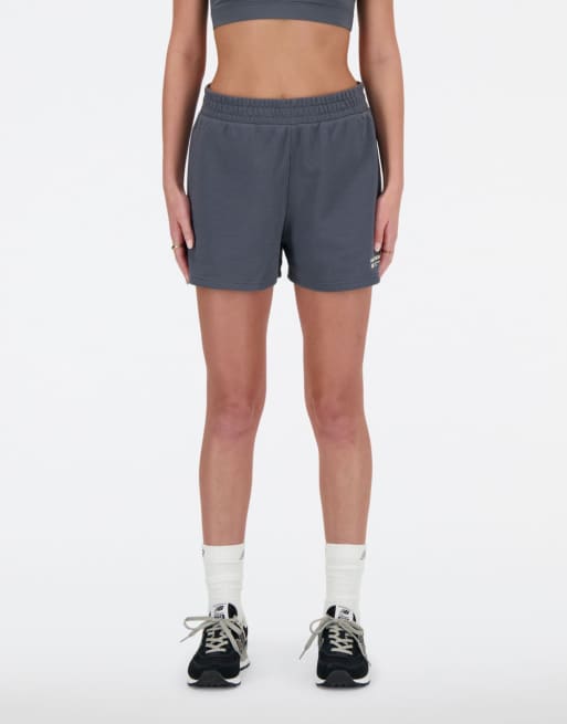 New Balance Linear heritage french terry short in grey