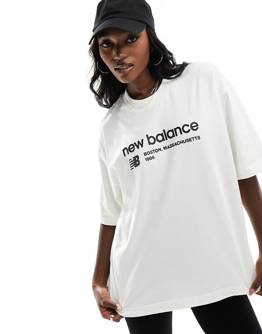 New Balance Linear Heritage T-shirt In Off White