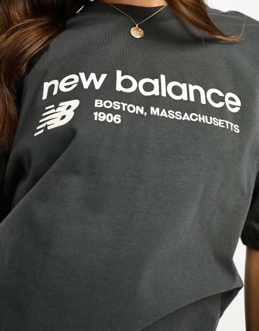 New Balance – Linear Heritage – T-Shirt in verwaschenem Schwarz, 2 von 4
