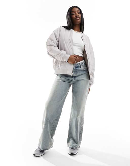 New Balance Linear Heritage woven bomber jacket in moonrock grey ASOS