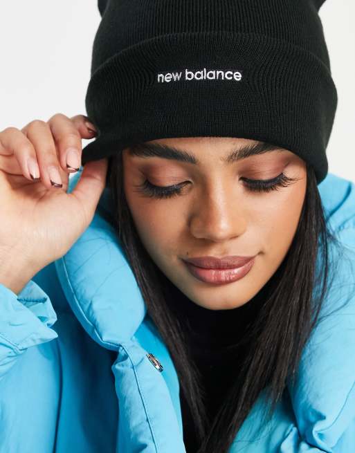 New Balance Linear Logo beanie in black