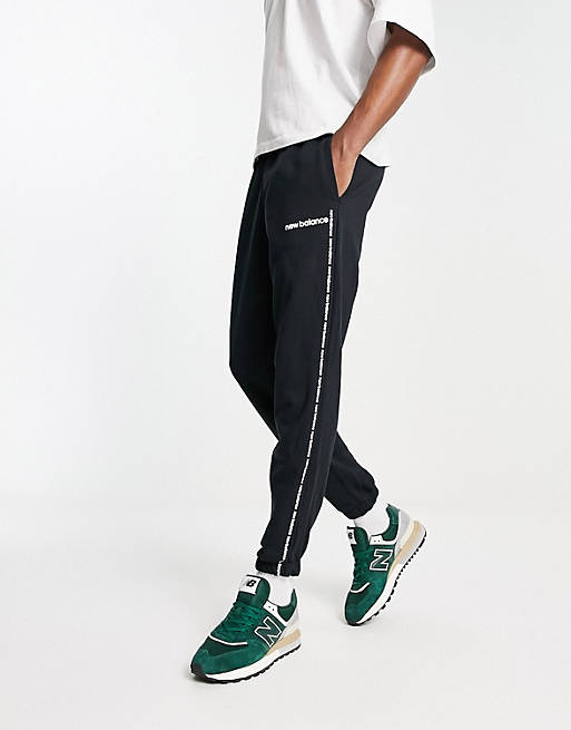 New Balance linear logo sweatpants in black | ASOS