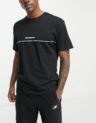 New Balance linear logo t-shirt in black