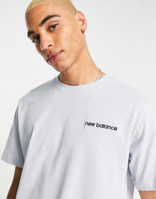New Balance linear logo t-shirt in blue - ASOS Price Checker