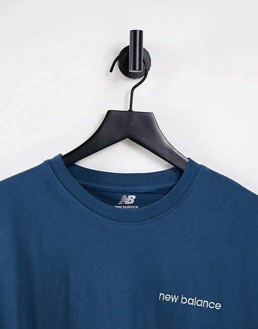 Men New Balance linear logo t-shirt in navy - exclusive to  